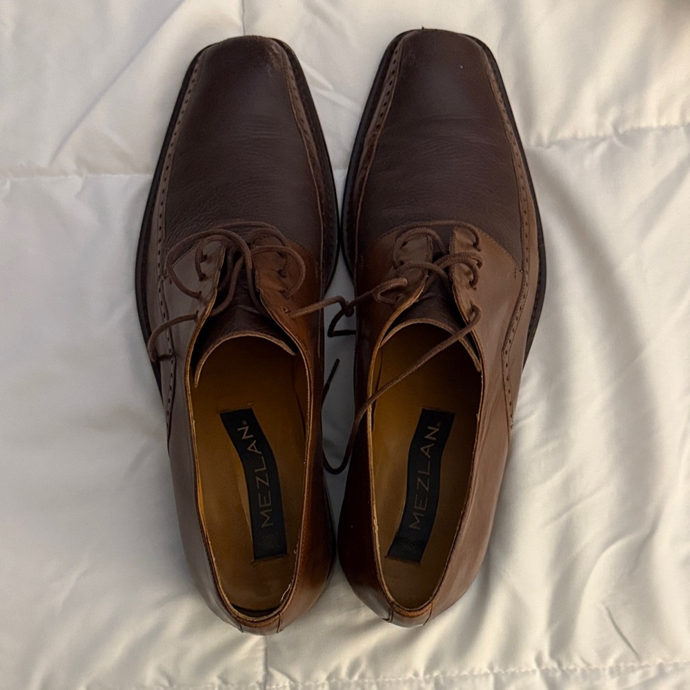 Mezlan Men's Dark Brown Leather Oxfords